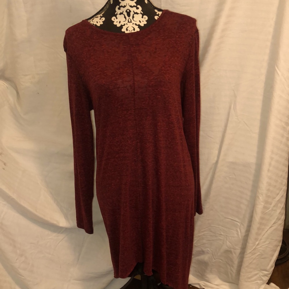 Divided Red & Black Speck Sweater Dress - M🌹